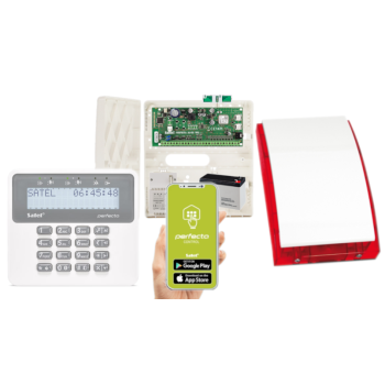 ZESTAW ALARMOWY SATEL PERFECTA 16 SET + PRF-LCD + SP-4001 R + AWT150 + 7Ah